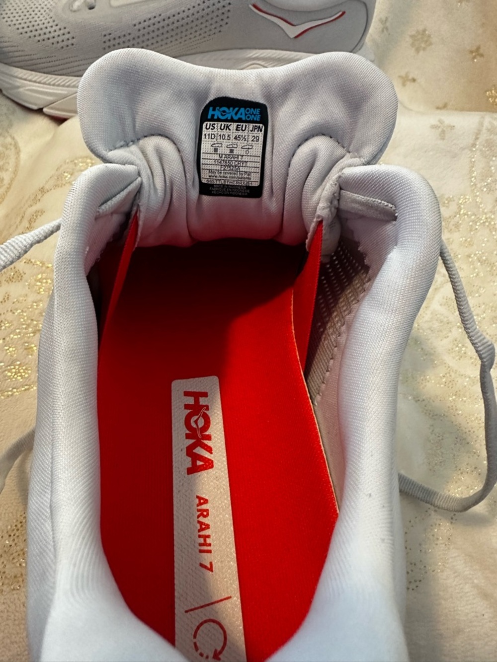 HOKA Arahi 7 Men’s Running Shoes Size 11D Grey Red Stability Sneakers New No Box - Picture 7 of 7